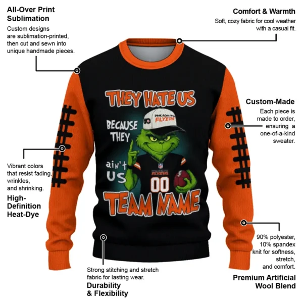 Philadelphia Flyers Sweater Personalized Grinch Fierce Orange New Arrival