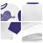 Phoenix Suns Sweater Customized Heart Sketch Purple White Best Selling