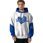 Pittsburgh Panthers Hoodie Customized Scribble Heart Royal Blue White Best Selling