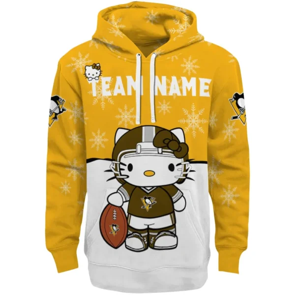 Pittsburgh Penguins Hoodie Personalized Hello Kitty Yellow Best Selling