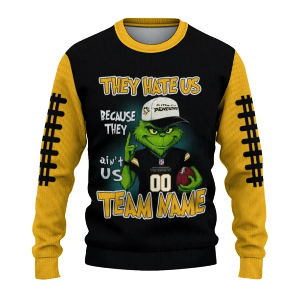 Pittsburgh Penguins Sweater Custom Grinch Fierce Yellow Best Selling