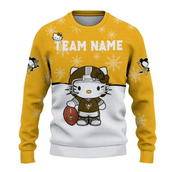 Pittsburgh Penguins Sweater Customized Hello Kitty Yellow Best Selling