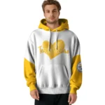 Pittsburgh Steelers Hoodie Personalized Scribble Heart Gold White Best Selling