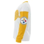 Pittsburgh Steelers Sweater Custom Heart Sketch Gold White Best Selling