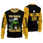 Pittsburgh Steelers Sweater Personalized Grinch Fierce Gold Best Selling