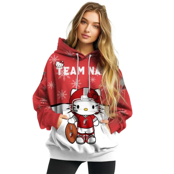Portland Trail Blazers Hoodie Personalized Hello Kitty Red High Quality