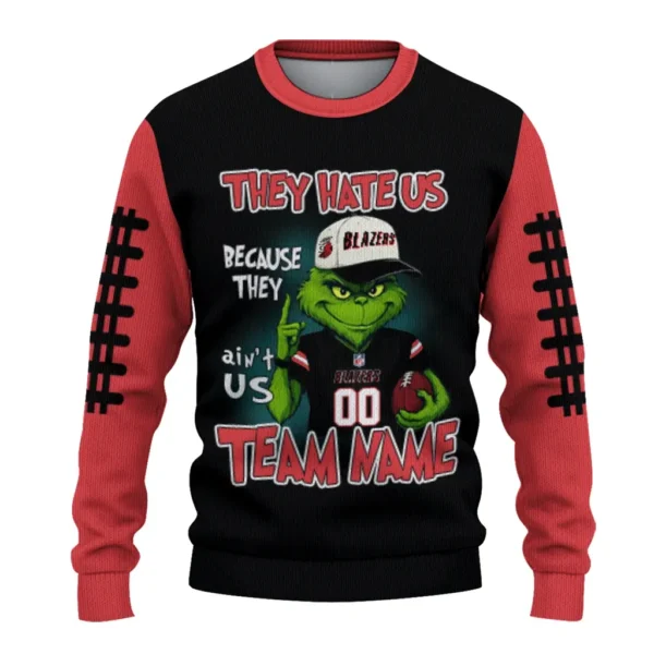 Portland Trail Blazers Sweater Custom Grinch Fierce Red Best Selling