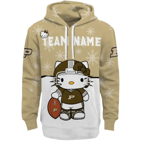 Purdue Boilermakers Hoodie Customized Hello Kitty Gold Best Selling