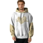 Purdue Boilermakers Hoodie Personalized Scribble Heart Gold White Best Selling