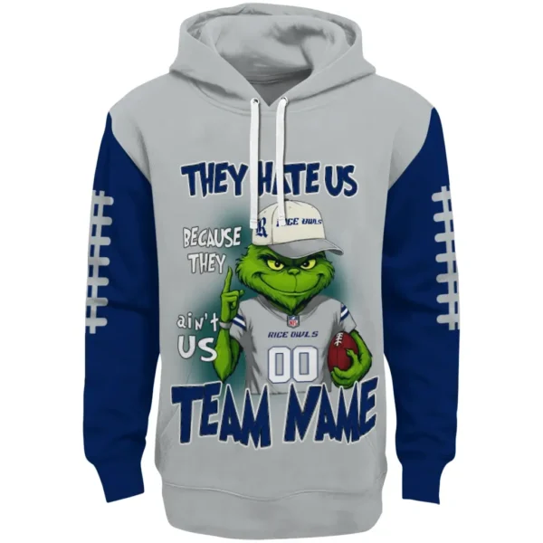 Rice Owls Hoodie Custom Grinch Fierce Navy Blue Best Selling