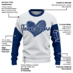 Rice Owls Sweater Custom Heart Sketch Navy Blue White Best Selling