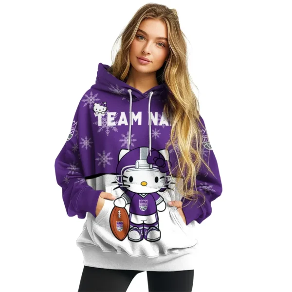 Sacramento Kings Hoodie Custom Hello Kitty Purple High Quality