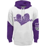 Sacramento Kings Hoodie Customized Scribble Heart Purple White Best Selling