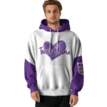 Sacramento Kings Hoodie Customized Scribble Heart Purple White Best Selling