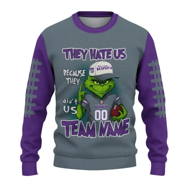 Sacramento Kings Sweater Customized Grinch Fierce Purple Best Selling