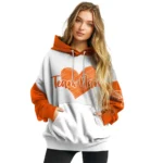Sam Houston Bearkats Hoodie Custom Scribble Heart Orange White Best Selling