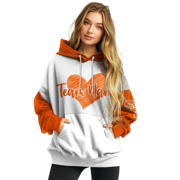 Sam Houston Bearkats Hoodie Custom Scribble Heart Orange White High Quality