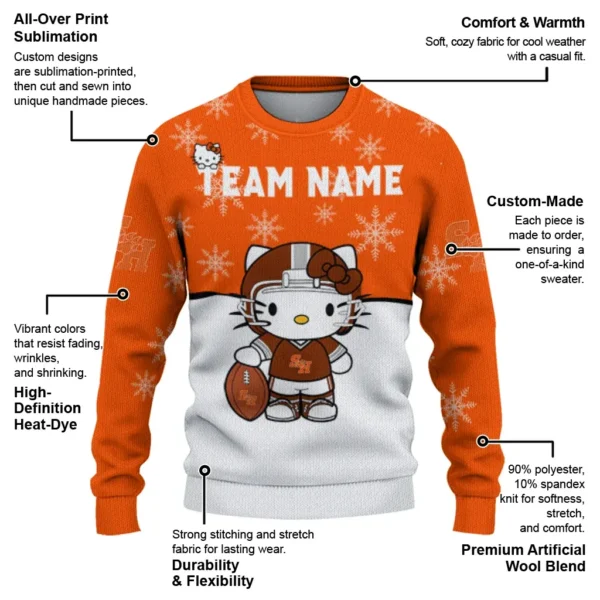 Sam Houston Bearkats Sweater Customized Hello Kitty Orange New Arrival