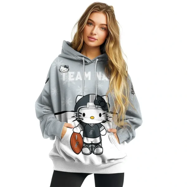San Antonio Spurs Hoodie Customized Hello Kitty Silver High Quality