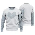 San Antonio Spurs Sweater Custom Heart Sketch Silver White Best Selling