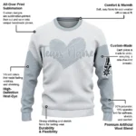 San Antonio Spurs Sweater Custom Heart Sketch Silver White Best Selling