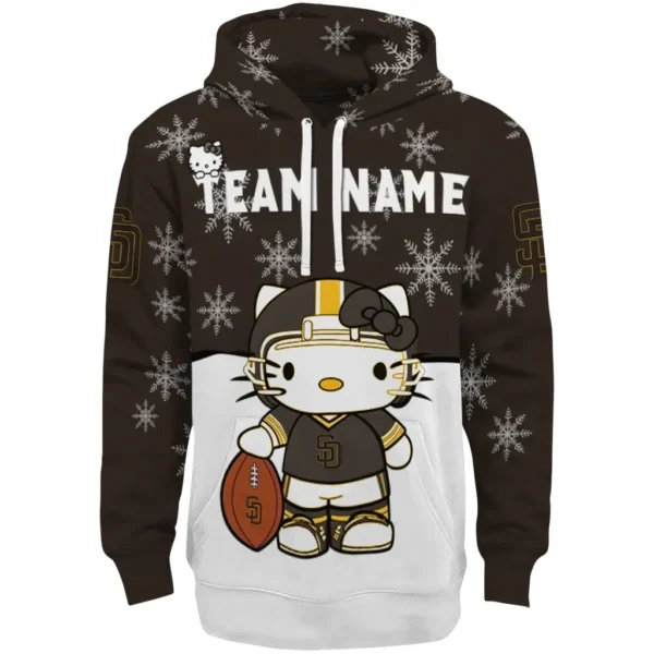 San Diego Padres Hoodie Personalized Hello Kitty Brown Best Selling