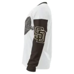 San Diego Padres Sweater Customized Heart Sketch Brown White Best Selling