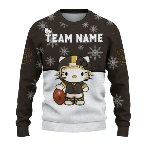 San Diego Padres Sweater Customized Hello Kitty Brown Best Selling