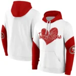 San Francisco 49ers Hoodie Custom Scribble Heart Red White Best Selling