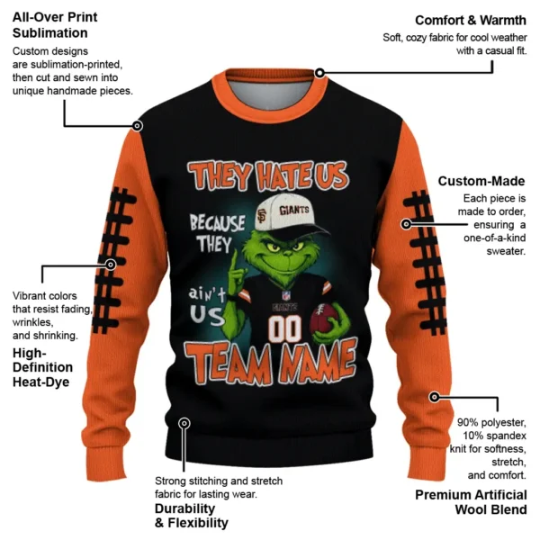 San Francisco Giants Sweater Customized Grinch Fierce Orange New Arrival
