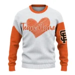 San Francisco Giants Sweater Personalized Heart Sketch Orange White Best Selling