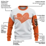 San Francisco Giants Sweater Personalized Heart Sketch Orange White Best Selling