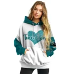 San Jose Sharks Hoodie Customized Scribble Heart Teal White Best Selling