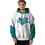 San Jose Sharks Hoodie Customized Scribble Heart Teal White Best Selling