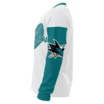 San Jose Sharks Sweater Personalized Heart Sketch Teal White Best Selling