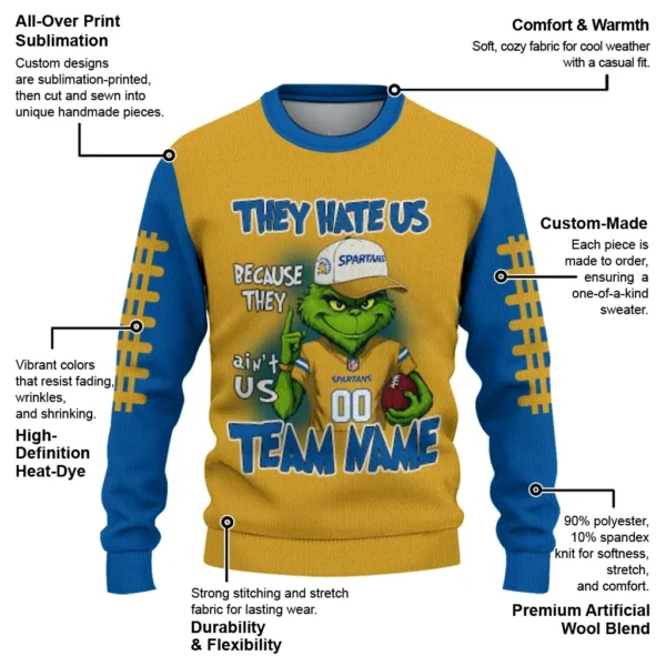 San Jose State Spartans Sweater Personalized Grinch Fierce Blue New Arrival