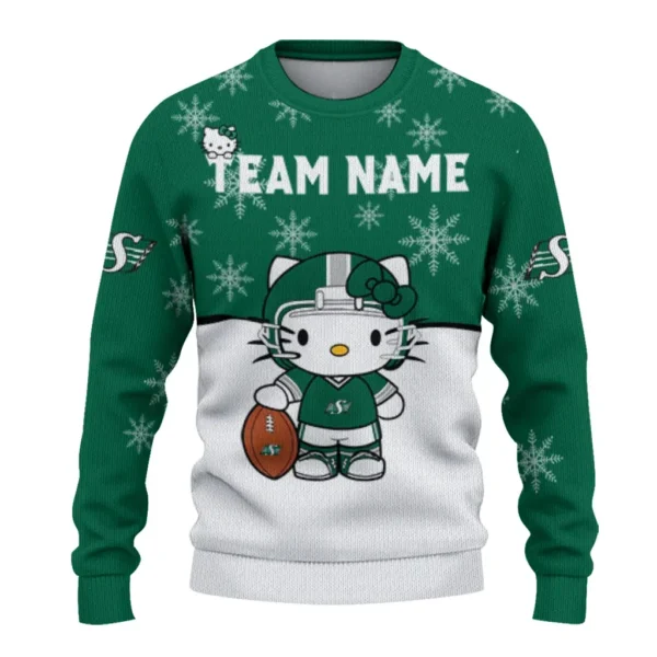 Saskatchewan Roughriders Sweater Personalized Hello Kitty Green Best Selling