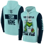Seattle Kraken Hoodie Custom Grinch Fierce Blue Best Selling