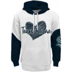 Seattle Kraken Hoodie Personalized Scribble Heart Blue White Best Selling