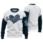 Seattle Kraken Sweater Custom Heart Sketch Blue White Best Selling