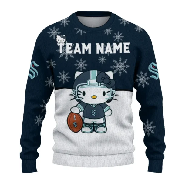 Seattle Kraken Sweater Custom Hello Kitty Blue Best Selling