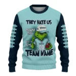 Seattle Kraken Sweater Personalized Grinch Fierce Blue Best Selling