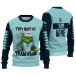 Seattle Kraken Sweater Personalized Grinch Fierce Blue Best Selling