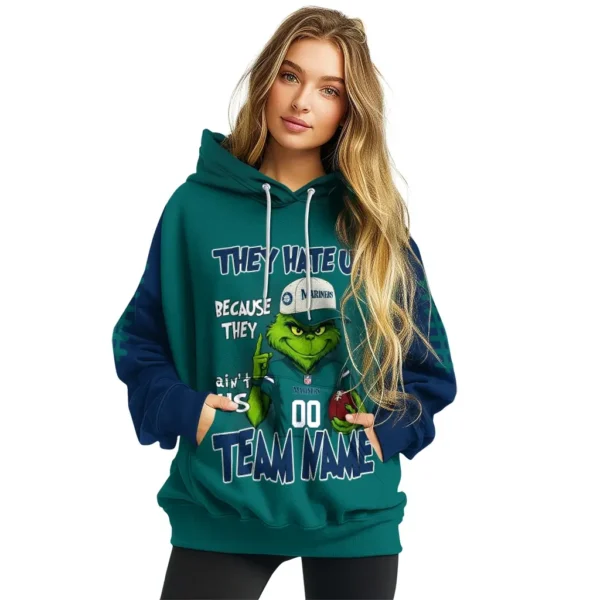 Seattle Mariners Hoodie Custom Grinch Fierce Navy Blue High Quality