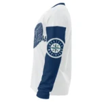 Seattle Mariners Sweater Custom Heart Sketch Navy Blue White Best Selling