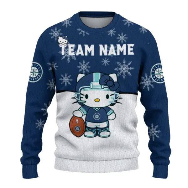 Seattle Mariners Sweater Custom Hello Kitty Navy Blue Best Selling