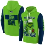 Seattle Seahawks Hoodie Personalized Grinch Fierce Blue Best Selling