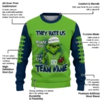Seattle Seahawks Sweater Customized Grinch Fierce Blue Best Selling