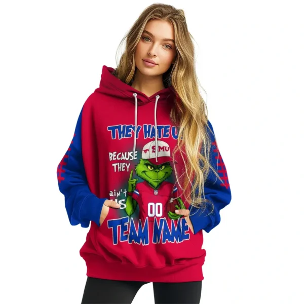 Smu Mustangs Hoodie Custom Grinch Fierce Blue High Quality