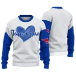 Smu Mustangs Sweater Custom Heart Sketch Blue White Best Selling